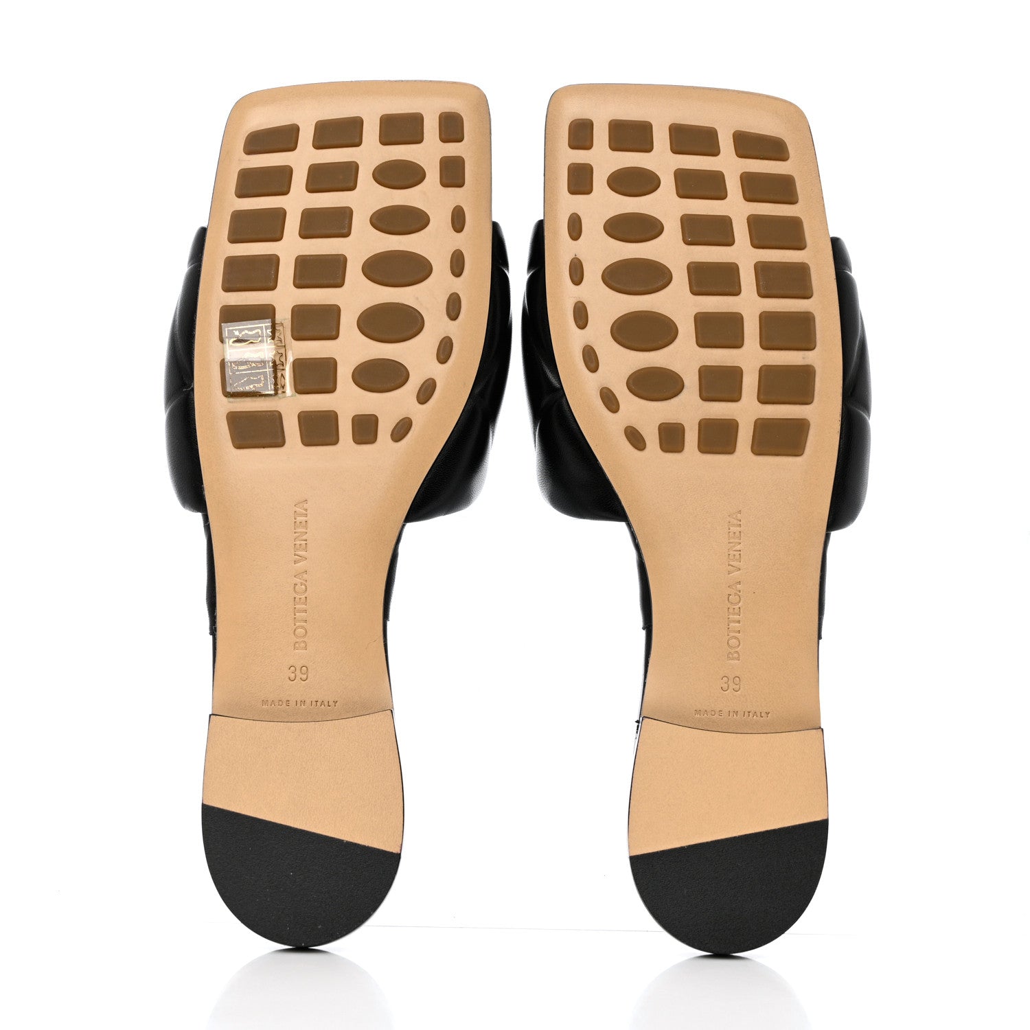 Bottega Veneta Nappa Quilted Rubber Lido Flat Sandals 39 Black 5 of 8