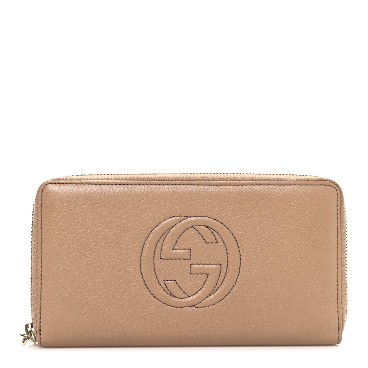 Gucci Pebbled Calfskin Soho Zip Around Wallet Camelia 1 of 7