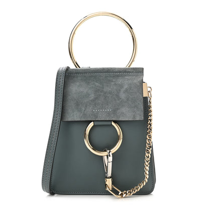 Chloe Suede Calfskin Mini Faye Bracelet Bag Cloudy Blue 1 of 10