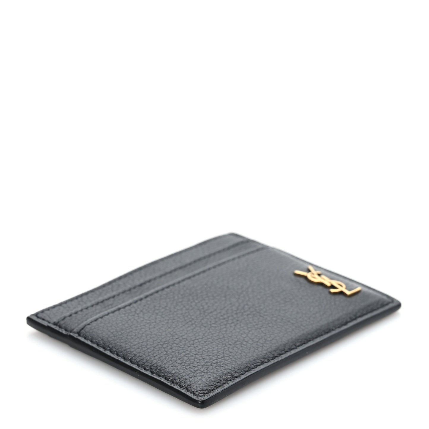 Calfskin Tiny Cassandre Credit Card Case Black