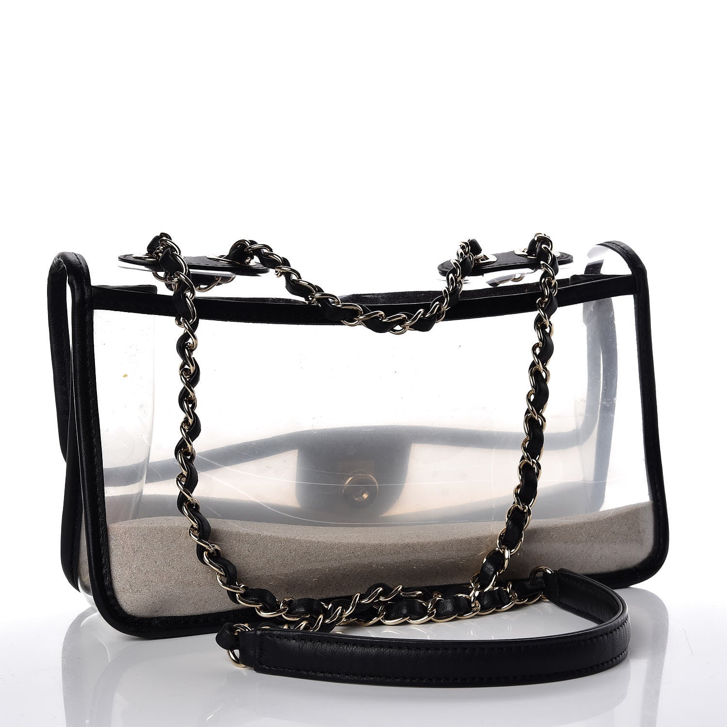 Chanel Lambskin PVC Medium Coco Sand Flap Black 3 of 9
