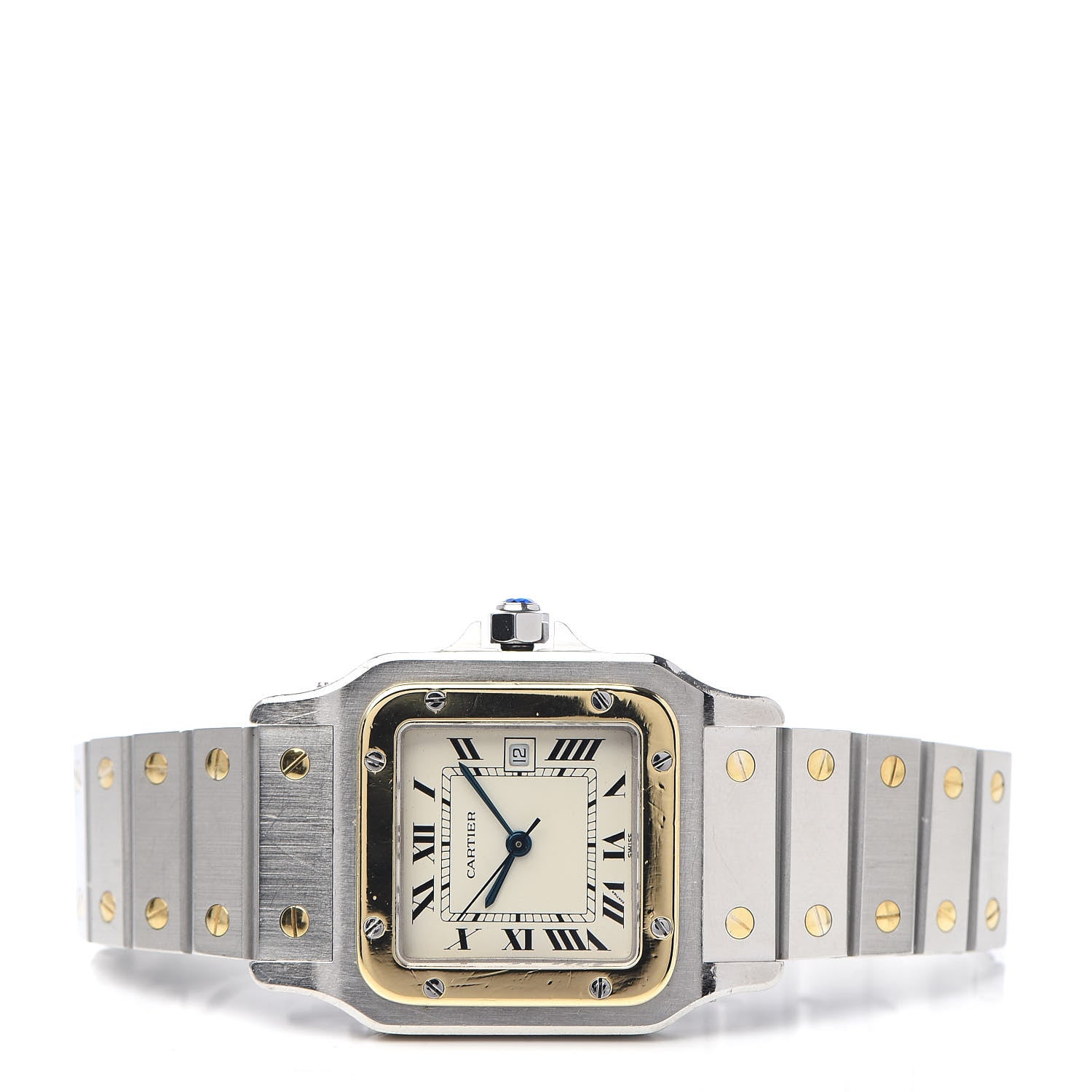 Cartier Stainless Steel 18K Yellow Gold 29mm Santos De Cartier Galbee Automatic Watch 3 of 6