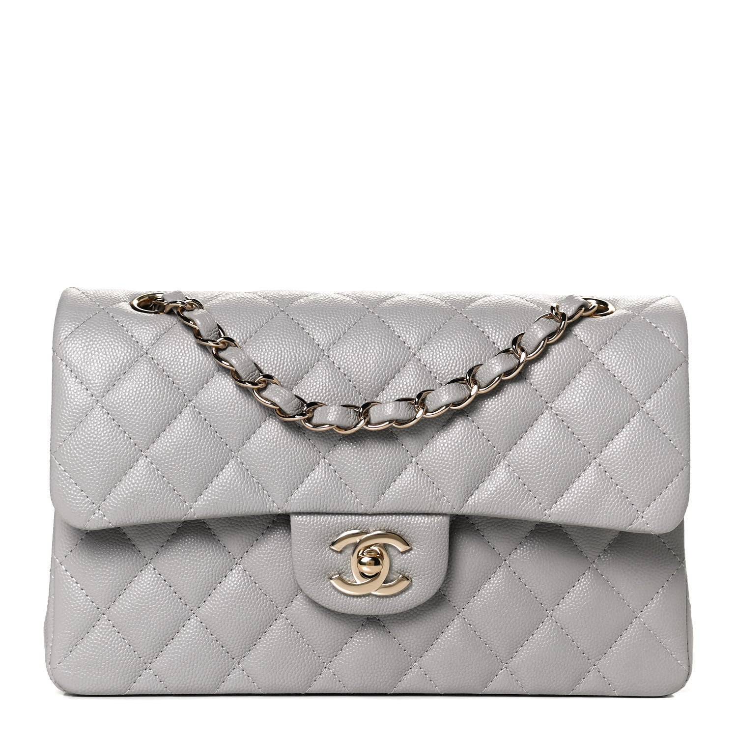Chanel Caviar Quilted Small Double Flap Grey 1 of 10