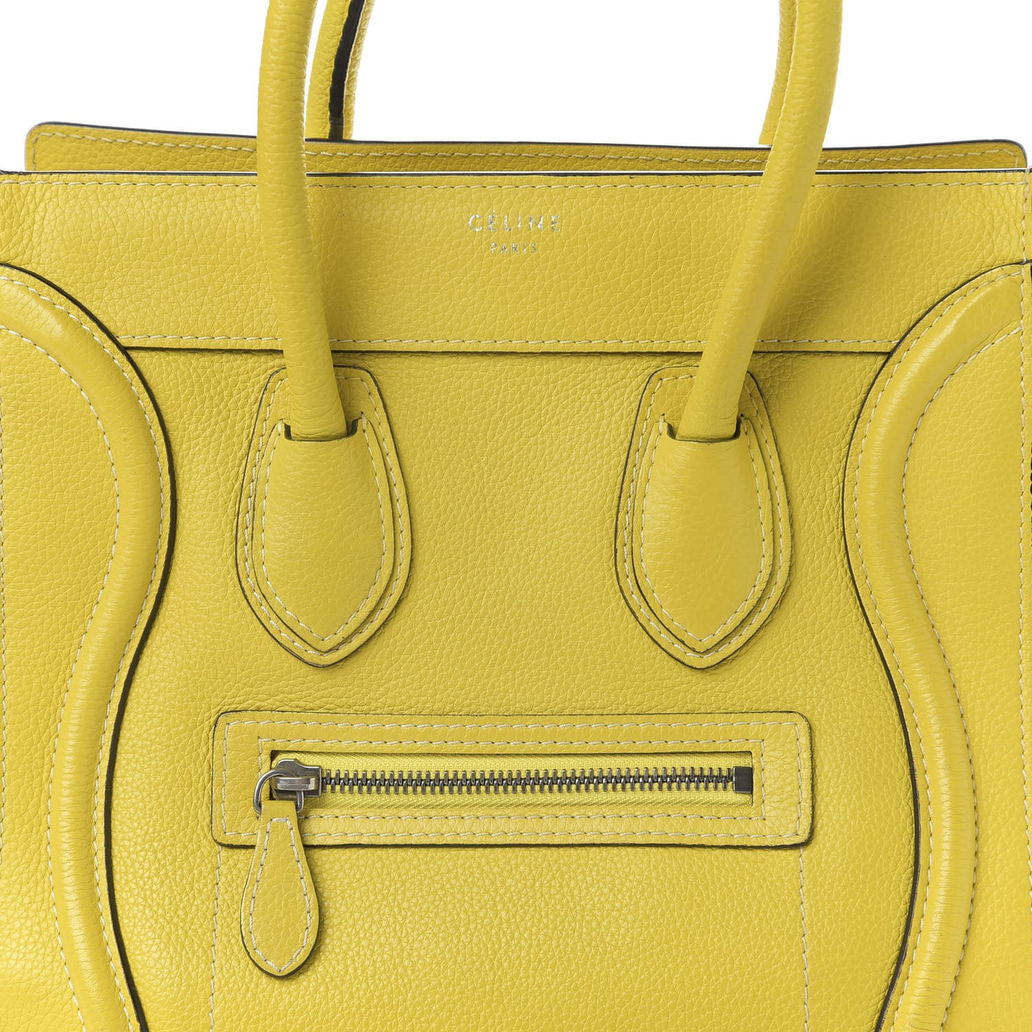 Drummed Calfskin Micro Luggage Citron