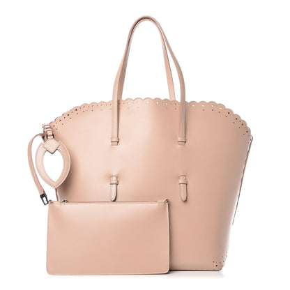 Alaia Calfskin Scalloped Trim Tote Blush 1 of 19