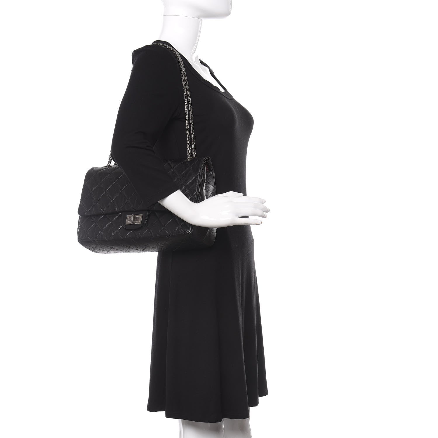 Chanel Aged Calfskin Quilted 2.55 Reissue 227 Flap Black 2 of 11