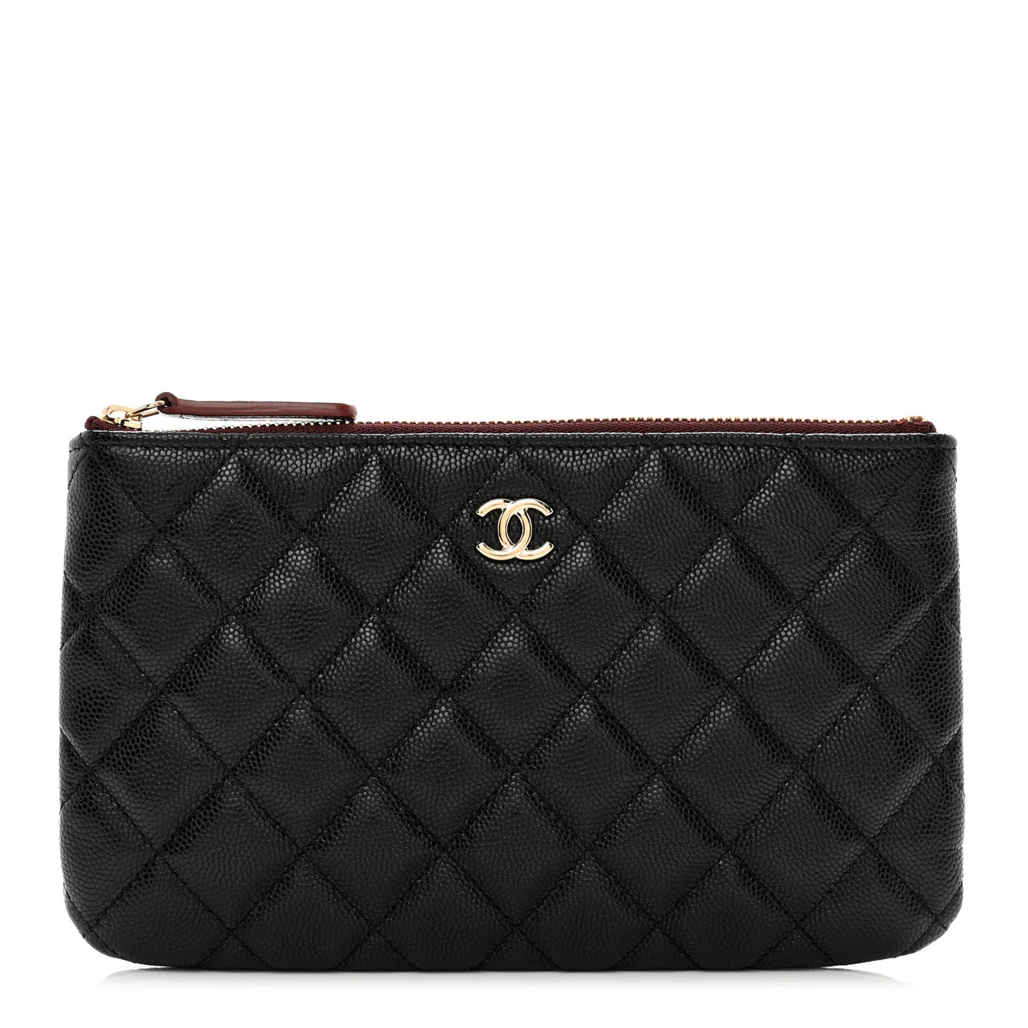 Caviar Quilted Cosmetic Case Black