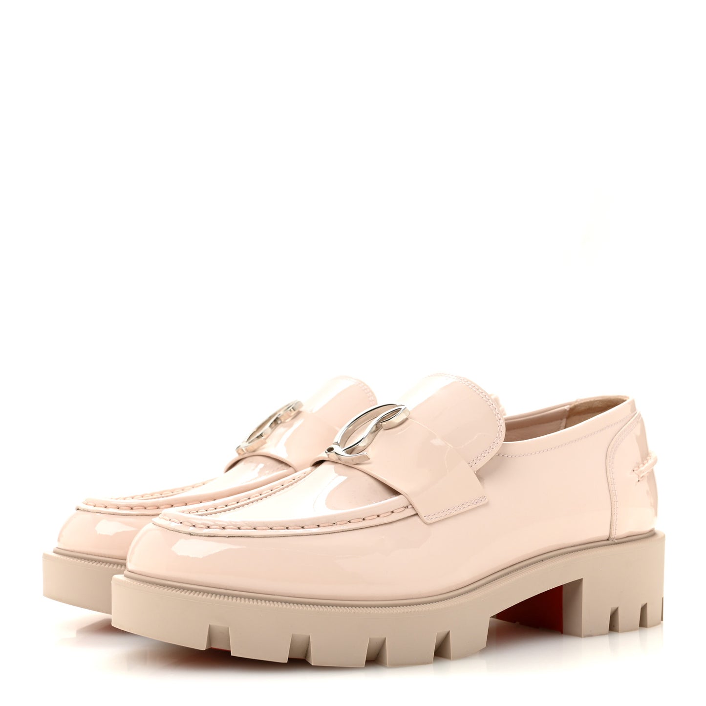 Patent Womens CL Moc Lug Flat Loafers 38.5 Leche