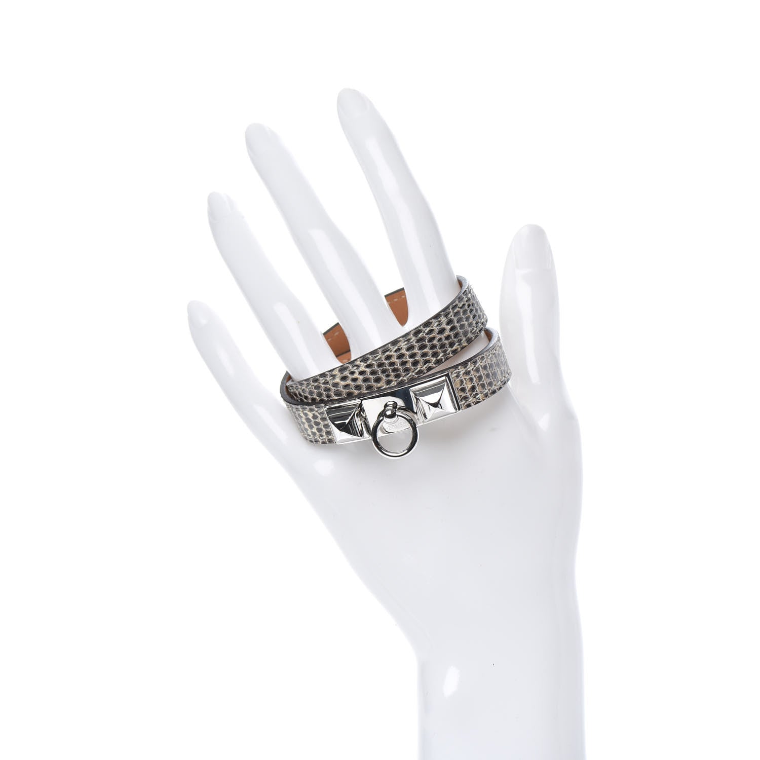 Hermes Lizard Rivale Double Tour Bracelet T2 Ombre 2 of 6