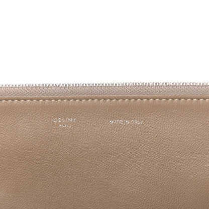 Celine Drummed Calfskin Suede Double Zip Trapeze Sand 6 of 10
