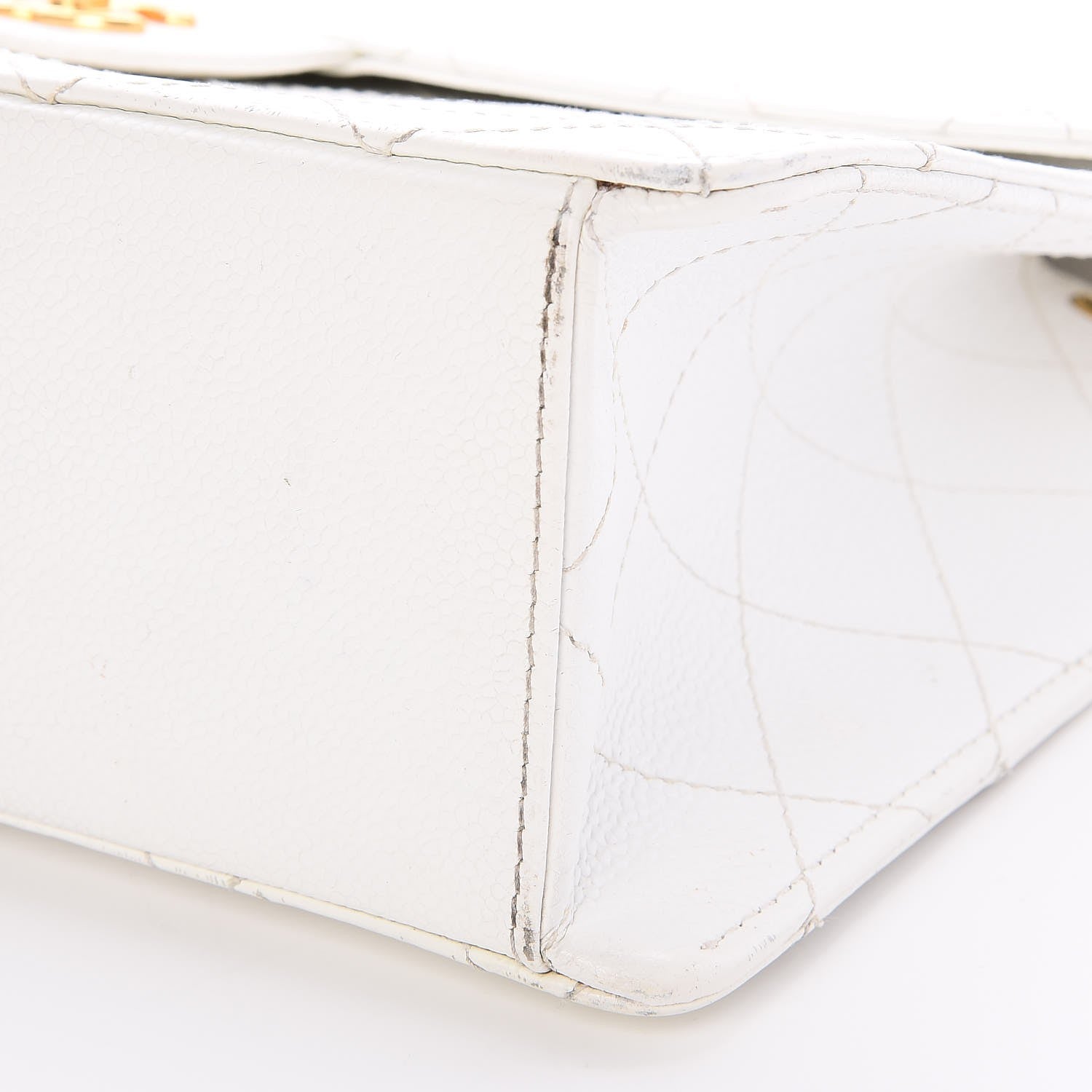 Chanel Caviar Quilted Jumbo Single Flap White 11 of 15