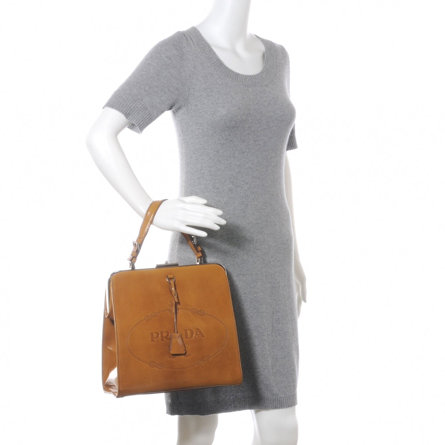 Spazzolato Logo Print Framed Bag Ambra