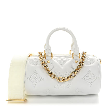 Louis Vuitton Calfskin Bubblegram Papillon BB Snow White 1 of 9