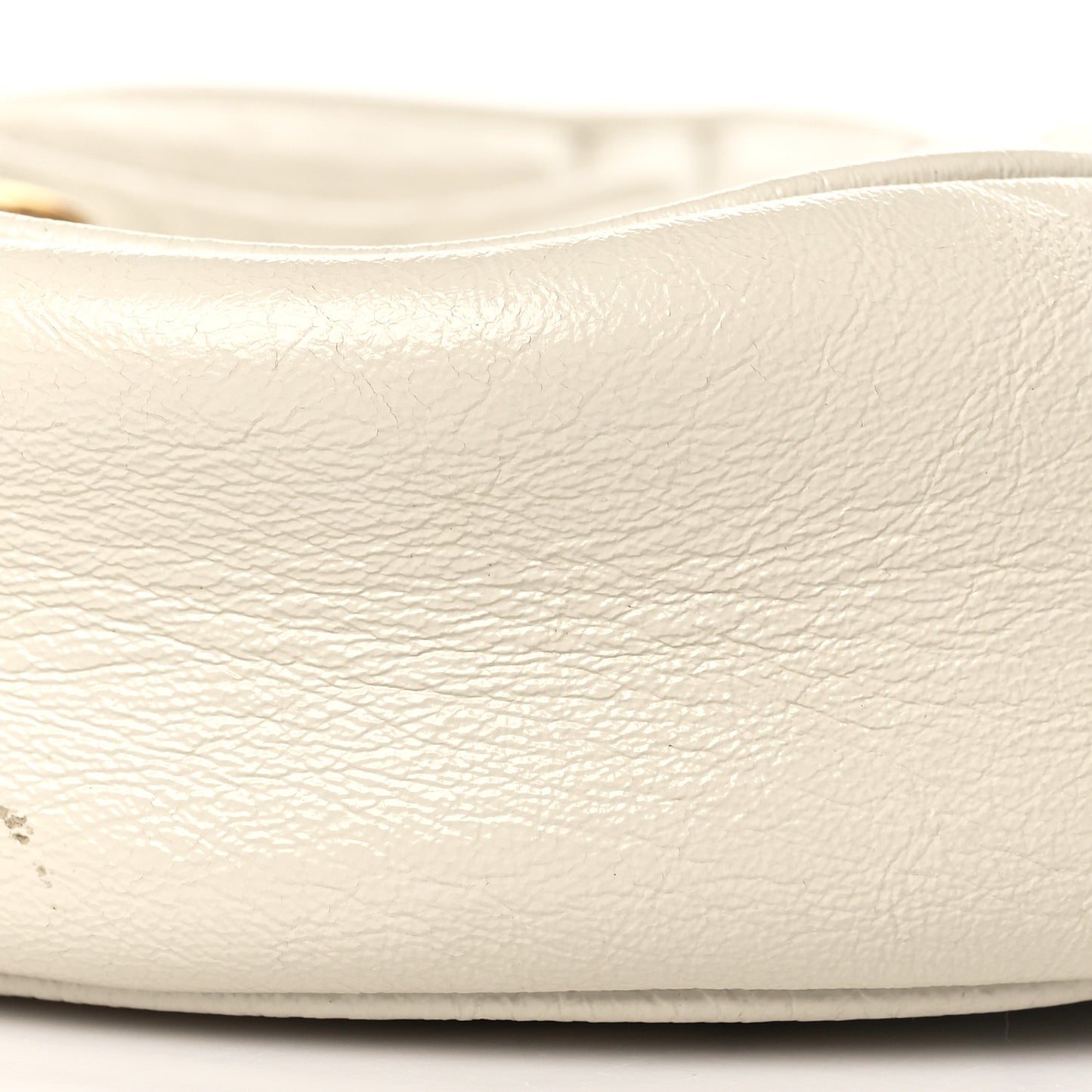 Calfskin Matelasse Mini GG Marmont Round Shoulder Bag White