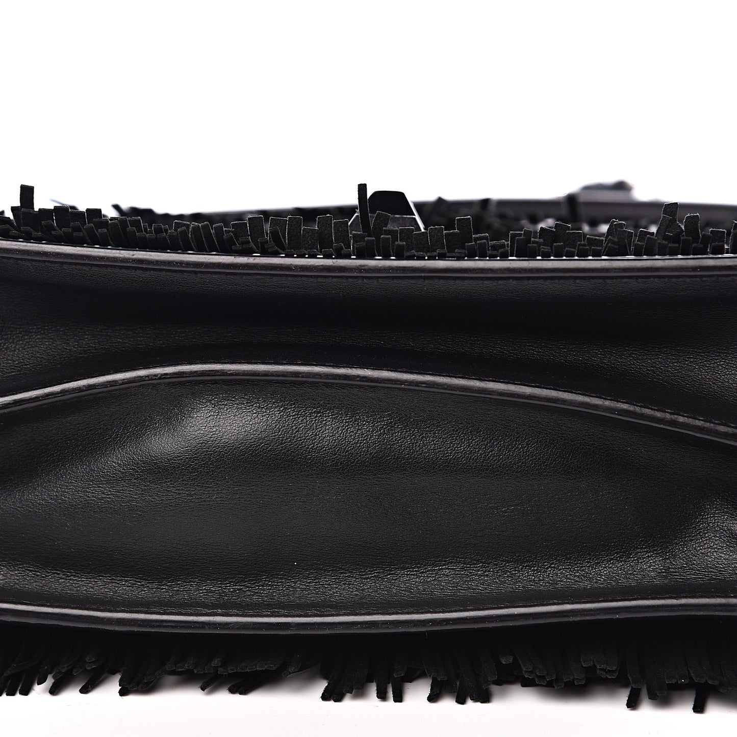 Vitello Century Opaco Monster Eyes Fringe Studded Kan I Shoulder Bag Black