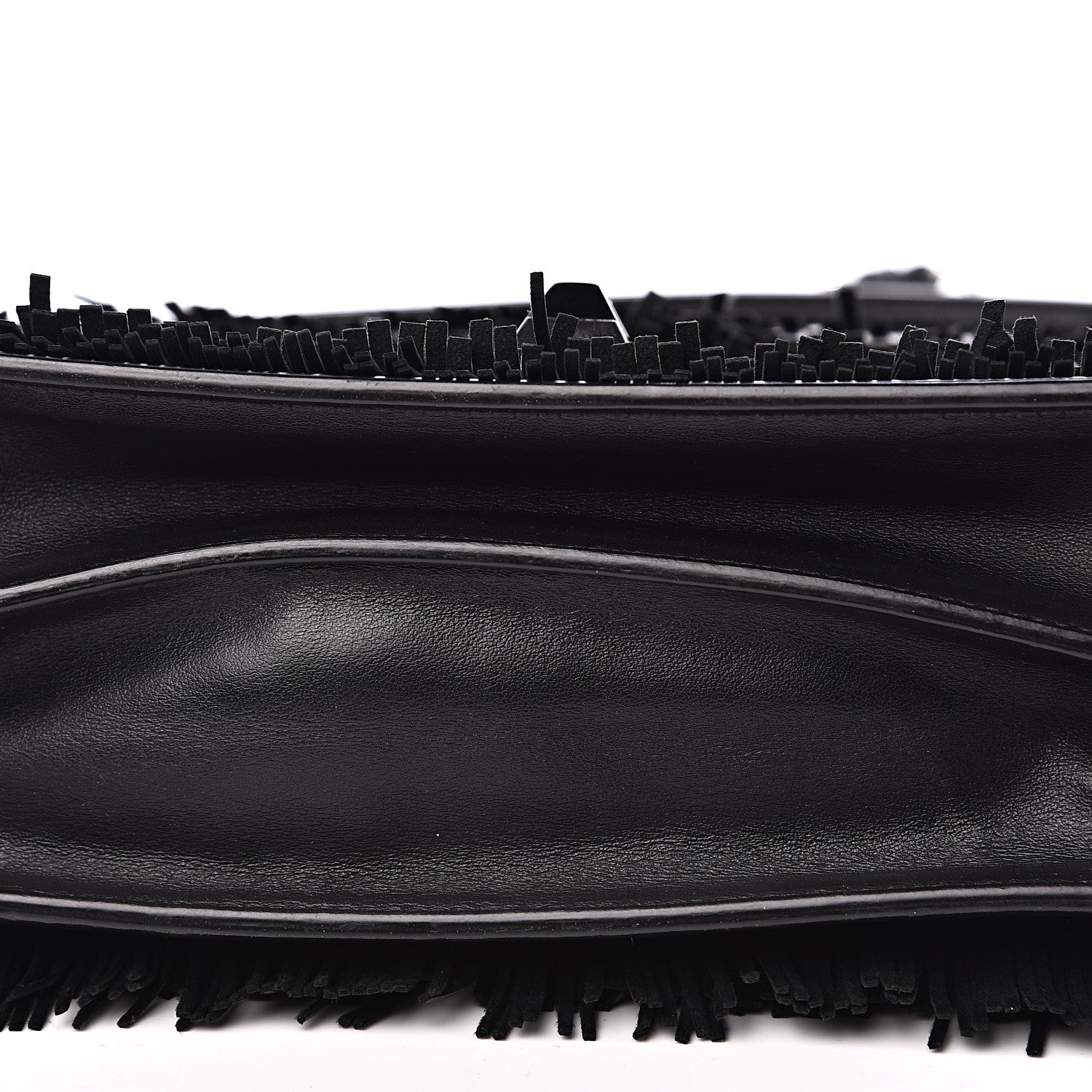 Fendi Vitello Century Opaco Monster Eyes Fringe Studded Kan I Shoulder Bag Black 8 of 12