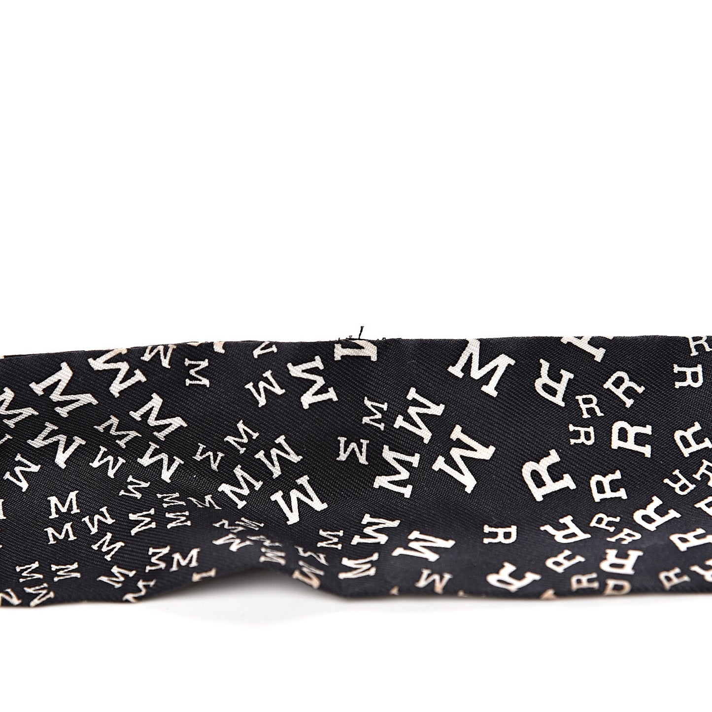 Silk Scattered Letters Twilly Black
