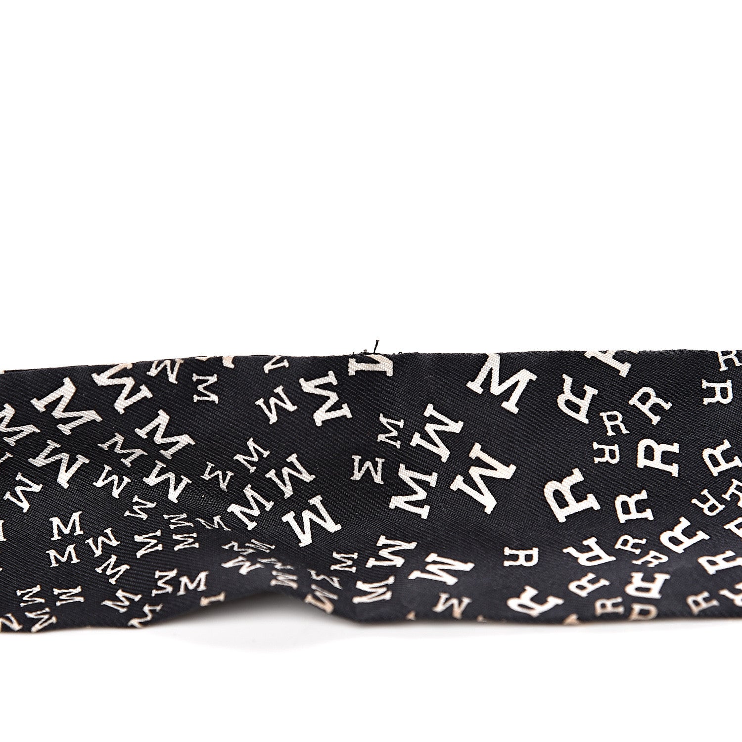 Hermes Silk Scattered Letters Twilly Black 4 of 5