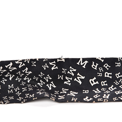 Hermes Silk Scattered Letters Twilly Black 4 of 5