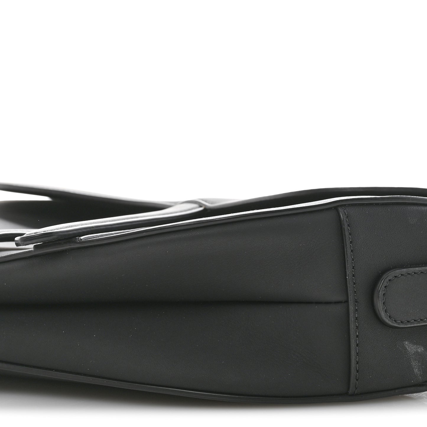 Ultra Matte Calfskin Saddle Bag With Strap Black