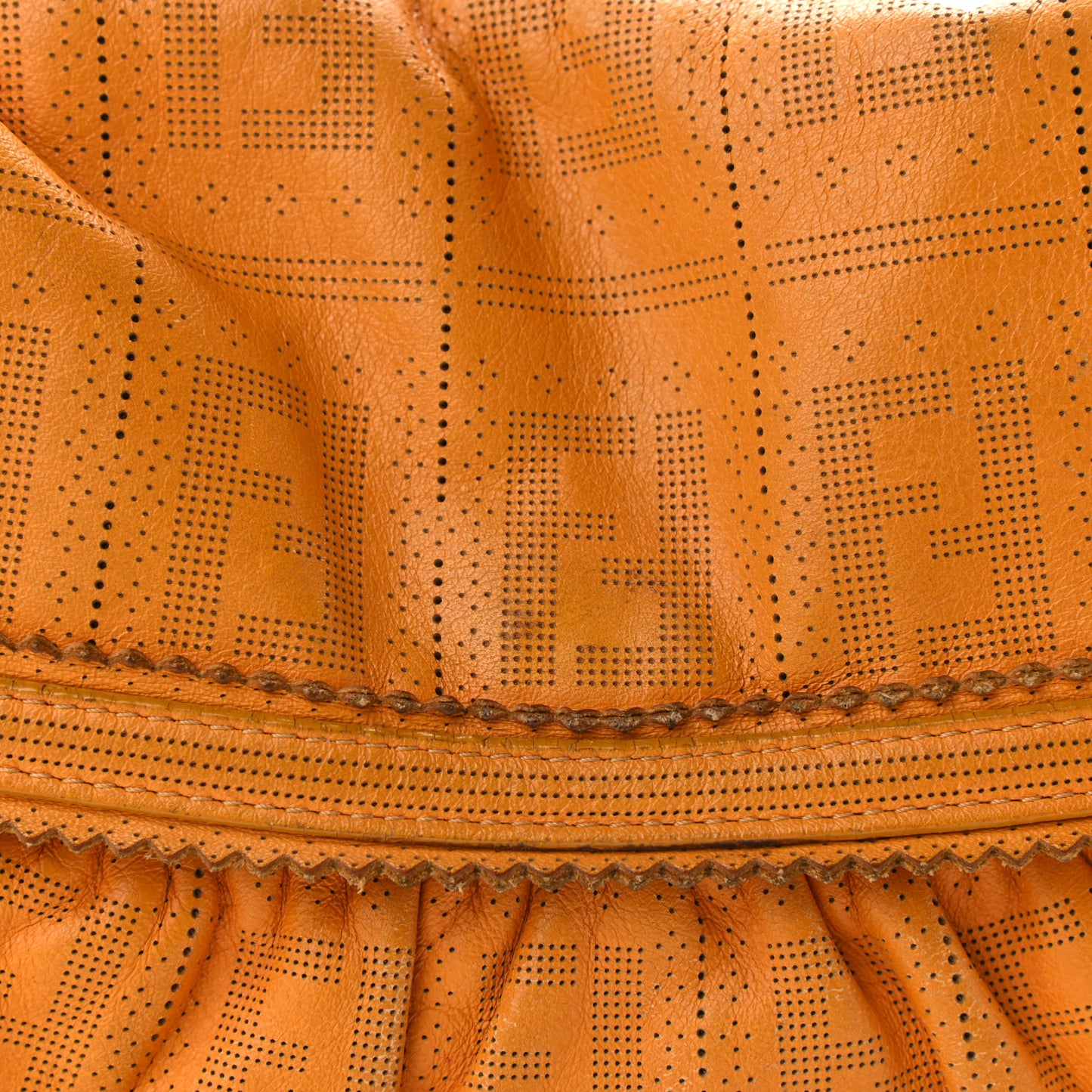 Calfskin Perforated Small Chef Shoulder Bag Yellow
