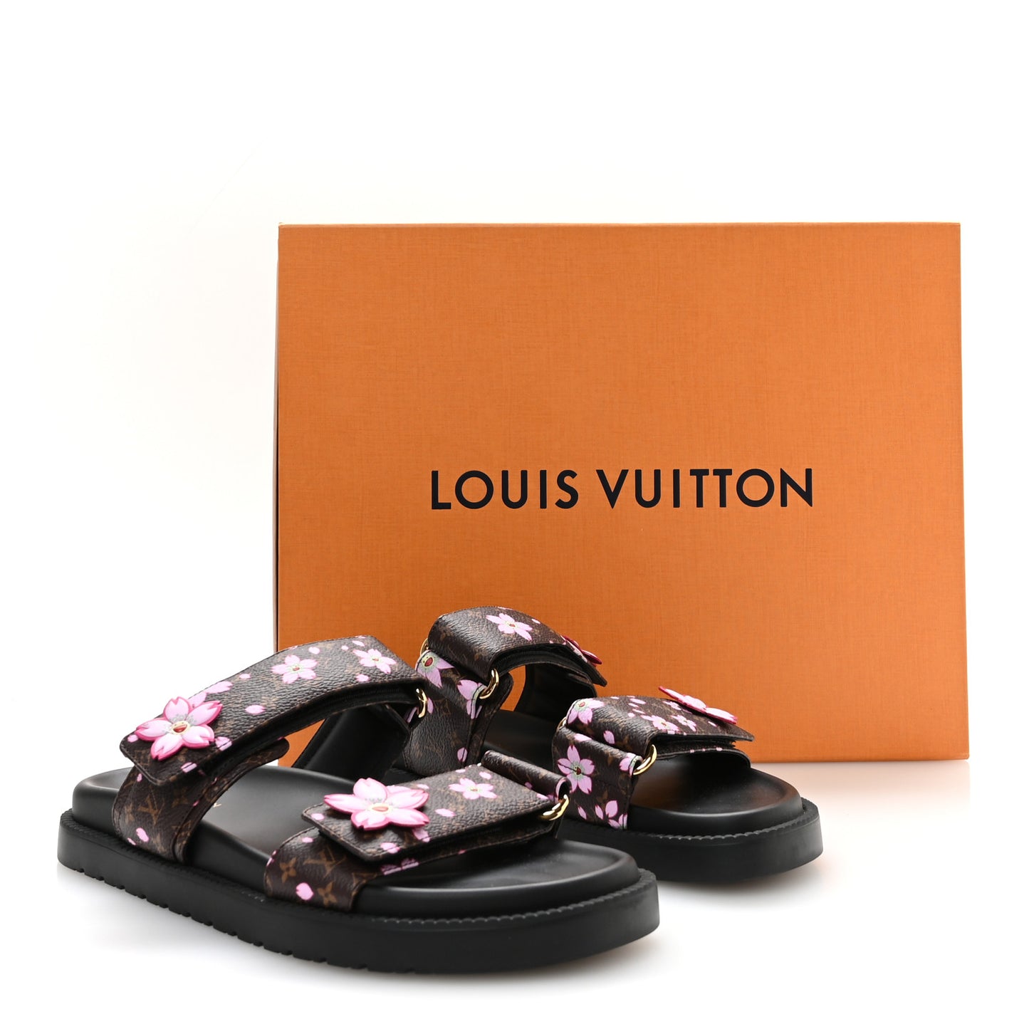 LV X TM Monogram LV Sunset Flat Comfort Mule 38 Sakura Brown