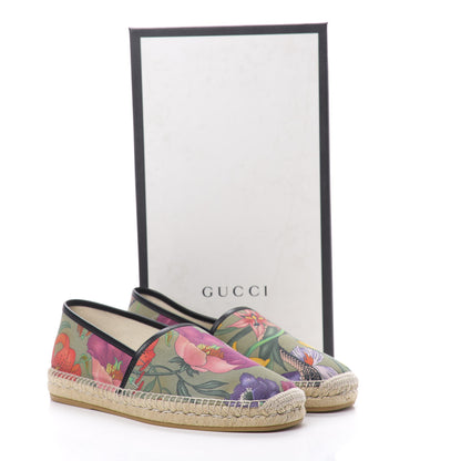 Gucci Canvas Flora Snake Print Mens Espadrilles 9 Militare Multicolor Black 8 of 8