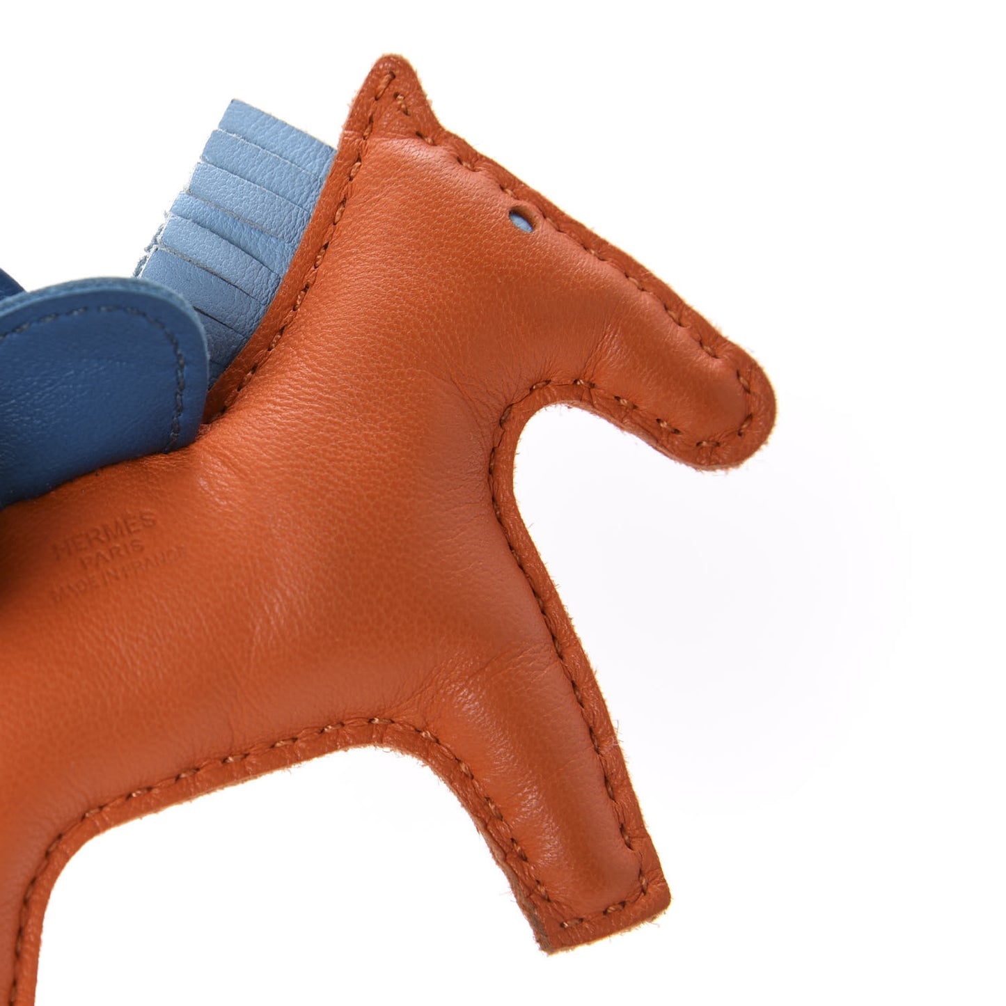 Milo Lambskin Grigri Rodeo Horse Bag Charm Feu Celeste Bleu Izmir