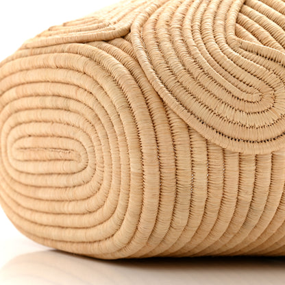 Celine Braided Raffia Calfskin Triomphe Small Panier Tan 10 of 12