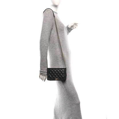 Chanel Caviar Quilted Boy Wallet On Chain WOC Black 2 of 13
