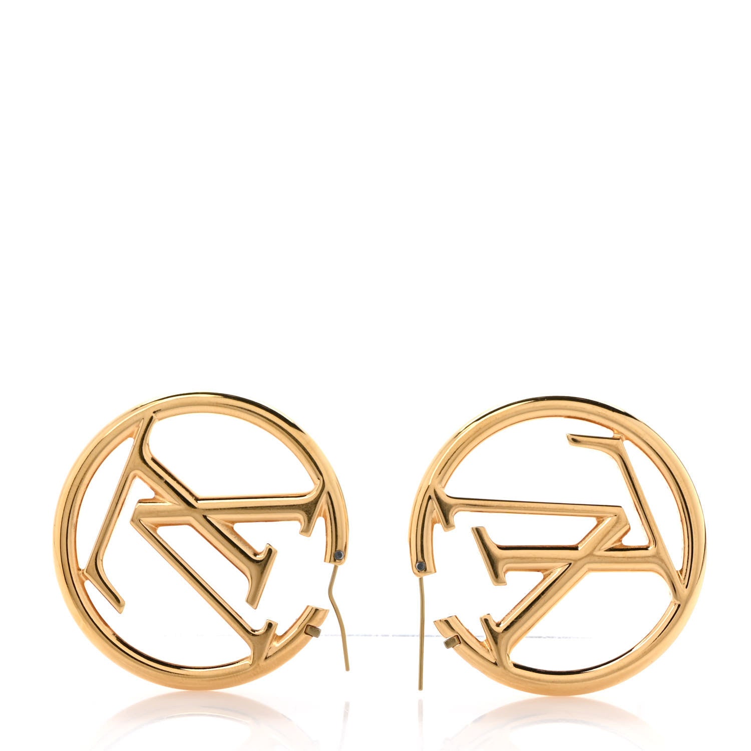 Louis Vuitton Metal Louise Hoop Earrings Gold 3 of 4