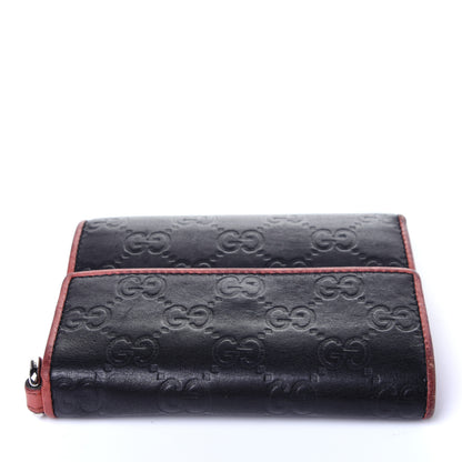 Gucci Guccissima Trifold Wallet Black Pink 10 of 12
