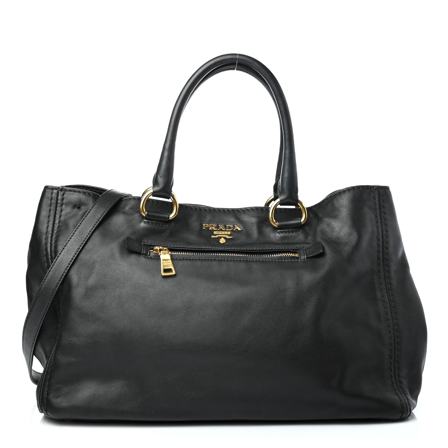 Prada Soft Calfskin Tote Black 1 of 4