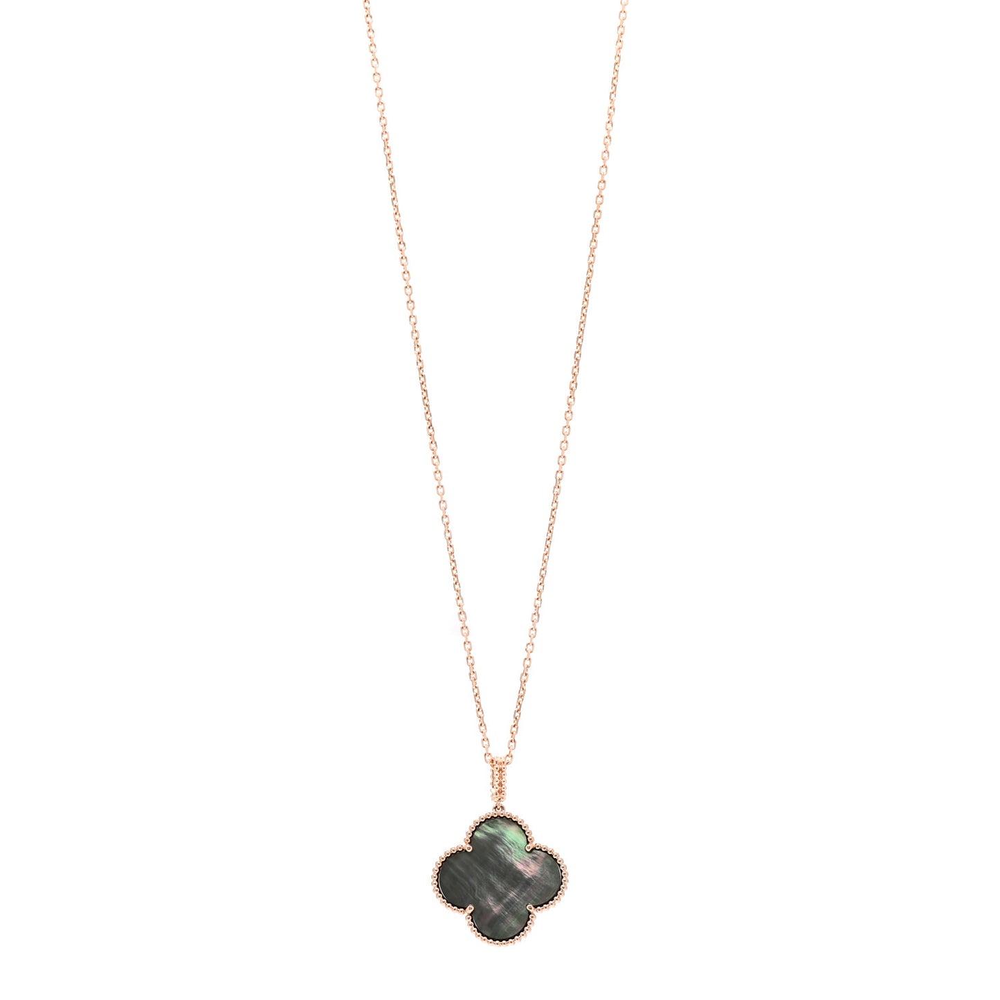 18K Rose Gold Gray Mother of Pearl Magic Alhambra Long Necklace