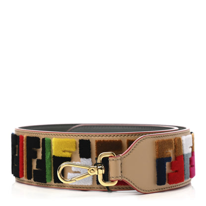 Fendi Vitello Liberty Velvet FF Multicolor Strap You Multicolor Cuoio 1 of 5