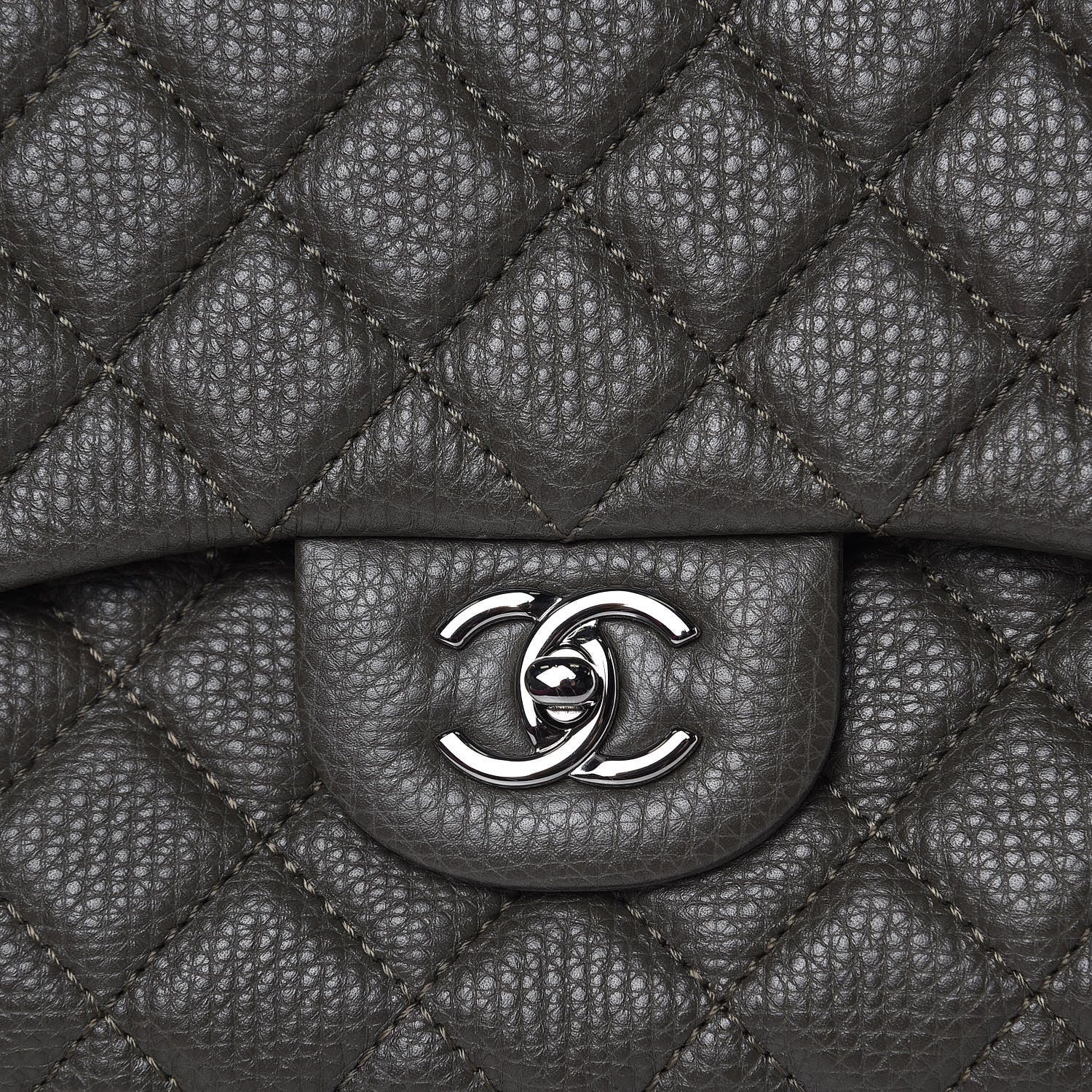 Chanel Calfskin Quilted Small XXL Travel Flap Bag Khaki 10 of 11
