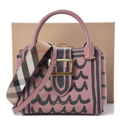Burberry Soft Grain Calfskin Graphic Print Small Buckle Tote Dusty Pink 12 of 12