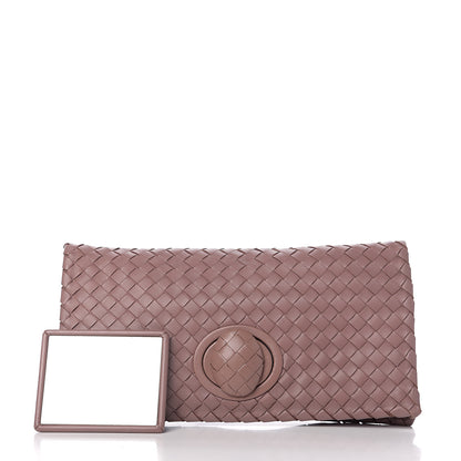 Bottega Veneta Nappa Intrecciato Turnlock Clutch Deco Rose 2 of 9