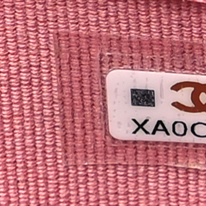 Caviar Quilted Flap Phone Holder With Chain Pink