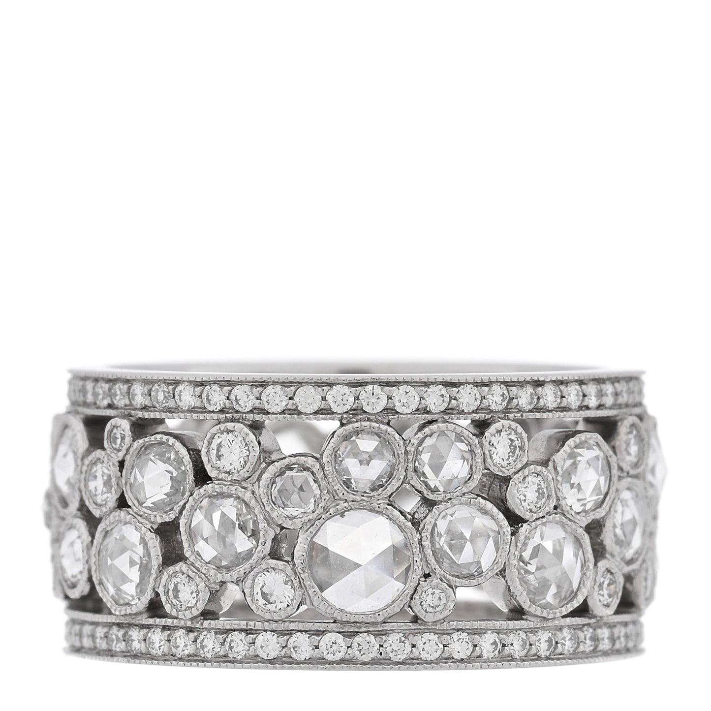 Platinum Diamond Cobblestone Band Ring 51 5.75