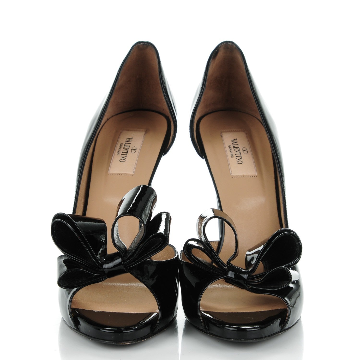 Valentino Garavani Patent Couture Bow Peep Toe d'Orsay 15/110mm Pumps 41 Black 2 of 8