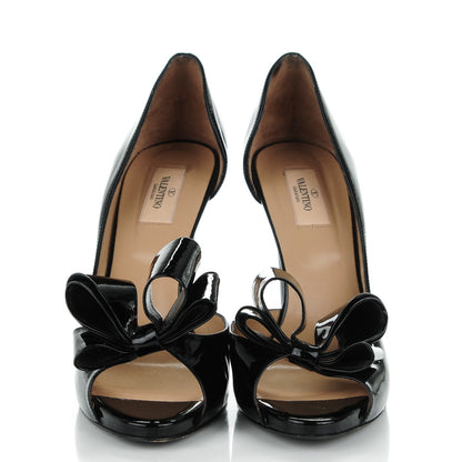 Valentino Garavani Patent Couture Bow Peep Toe d'Orsay 15/110mm Pumps 41 Black 2 of 8