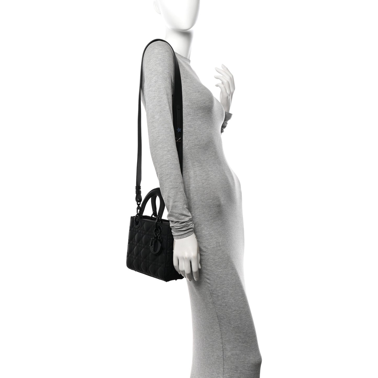 Ultra Matte Calfskin Cannage Small My ABCDior Lady Dior Black