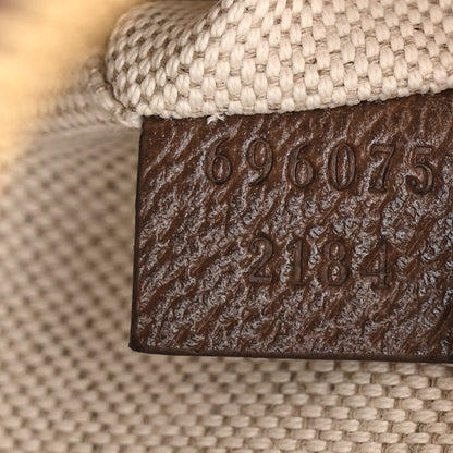 Gucci Monogram Jumbo GG Textured Dollar Calfskin Web Mini Crossbody Bag Camel Ebony New Acero 7 of 11