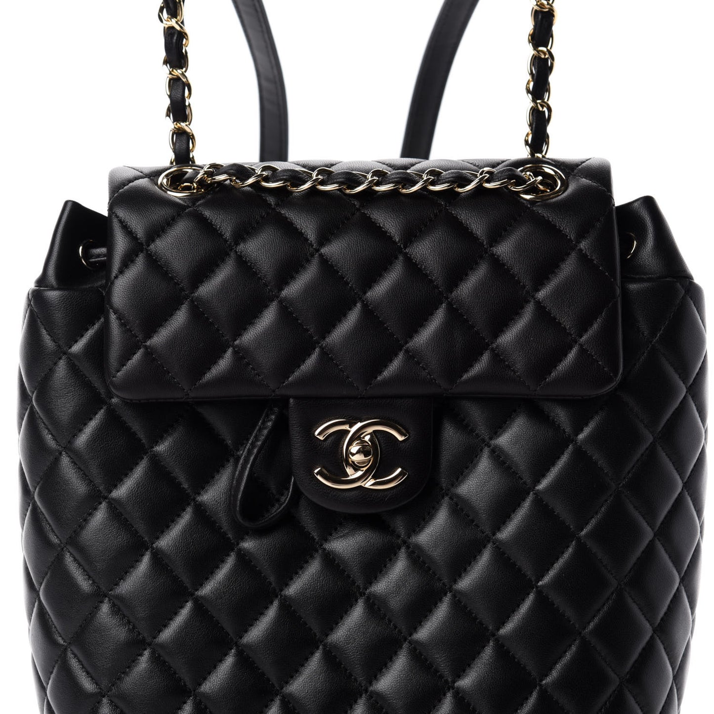 Lambskin Quilted Small Urban Spirit Backpack Black