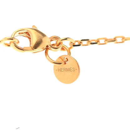 Hermes Gold Plated Swift As De Coeur Necklace Black 6 of 8