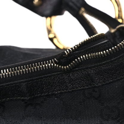 Gucci Monogram Web Bamboo Ring Hobo Black 11 of 11