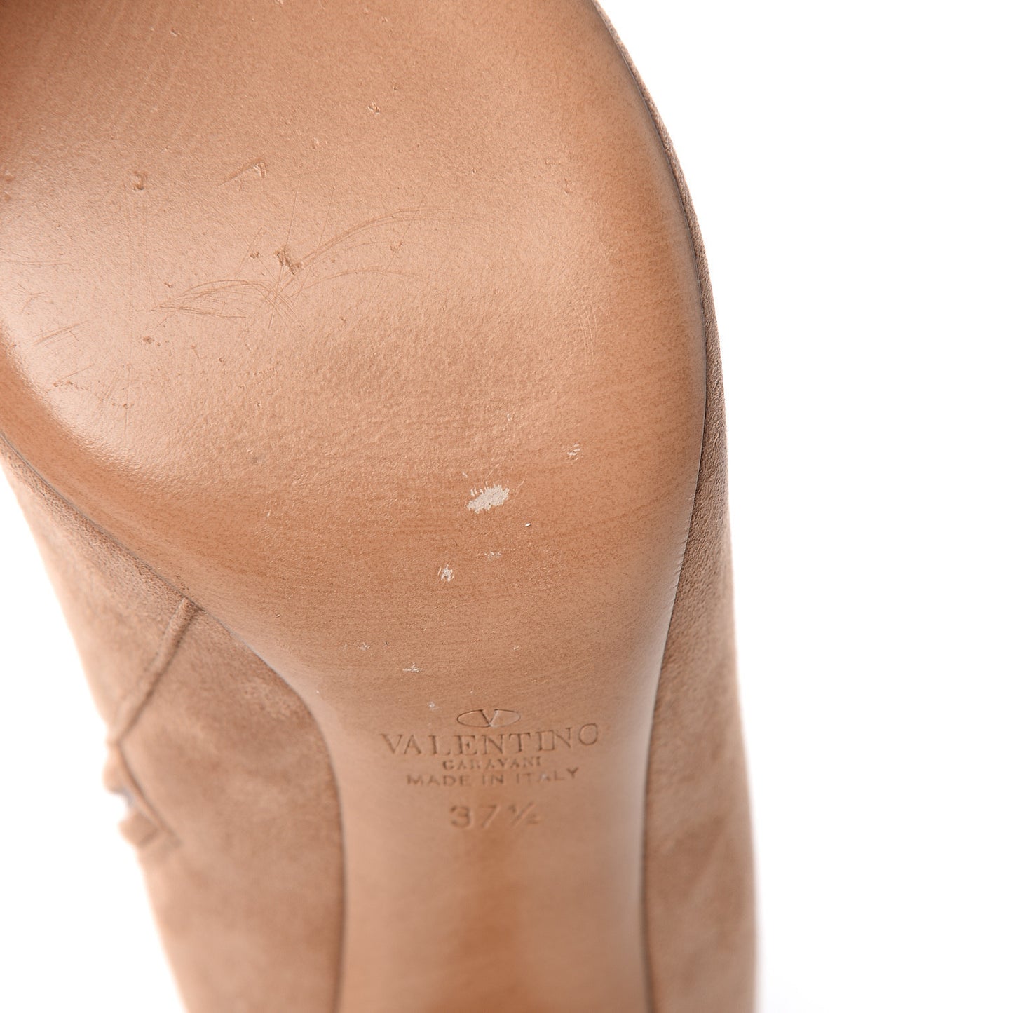 Suede Stretch Pointed Toe Mid Calf Boots 37.5 Skin Sorbet
