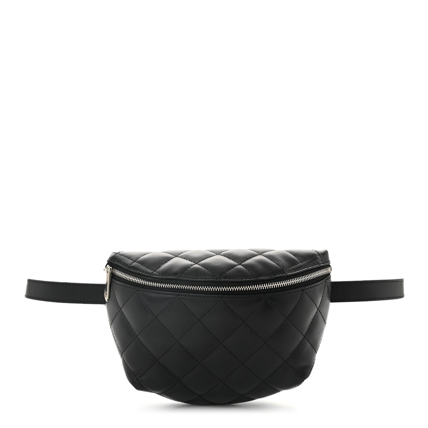 Calfskin Quilted Waist Belt Bag Black
