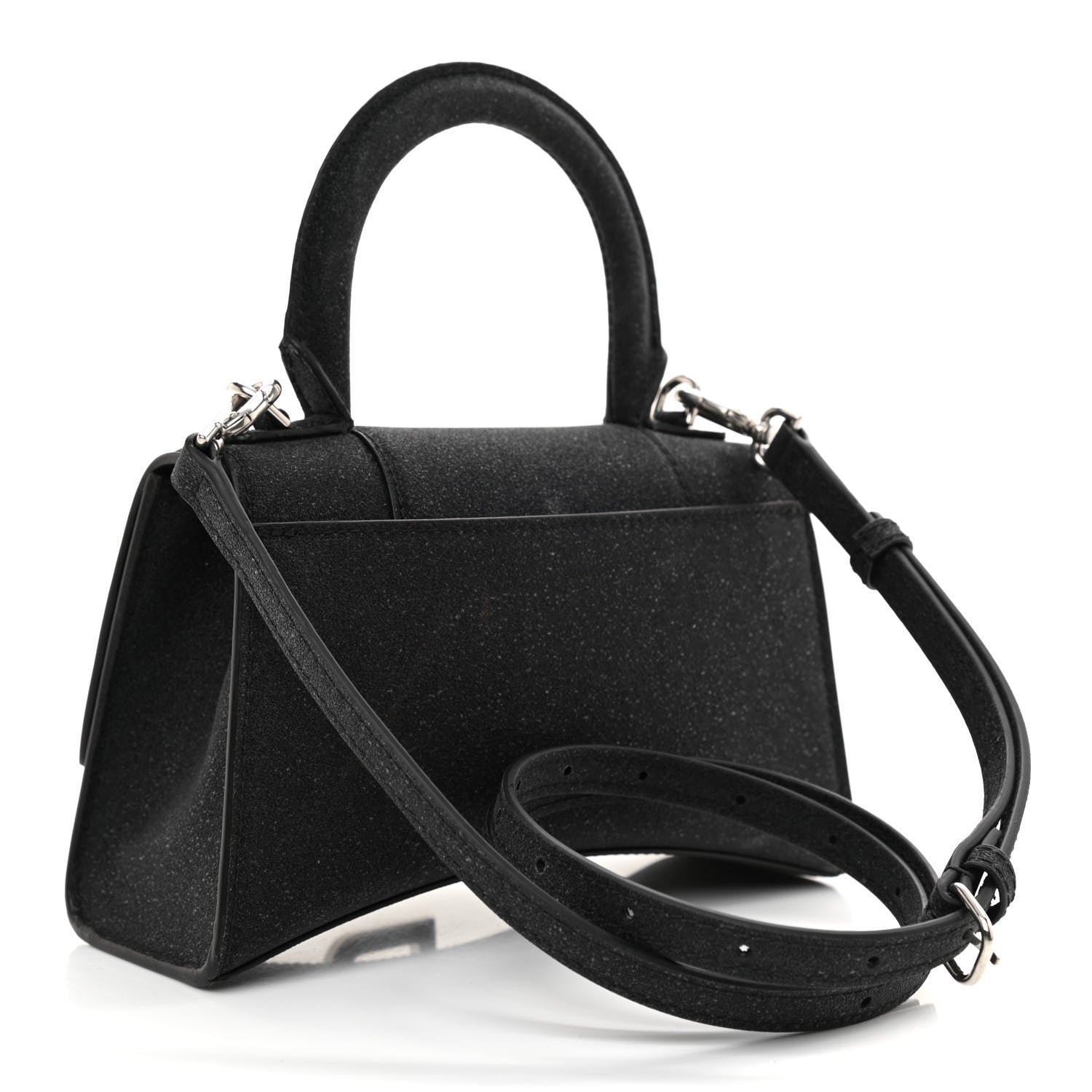 Balenciaga Glitter Fabric Hourglass Top Handle Bag XS Black 3 of 10